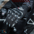 Motorcycle Racing Leather & Fabric Screen Touch Function Full Finger Gloves Bike Safety For BIKER. 