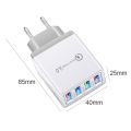 QC 3.0 Quick Charger 5V 3A USB Charger Fast Charging Charge 4 Ports LED Light Phone Charge Adapter EU Plug Charger Accessories. 