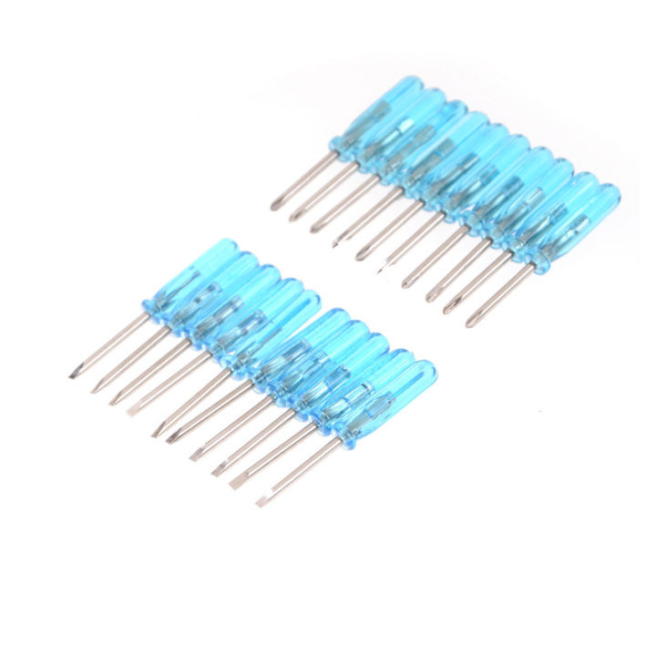 10pcs%20Plastic%20Handle%20Stubby%20Mini%20Pocket%20Cross%20Flathead%20Screwdriver%20Tool%20Encounter%20-%20Image%204