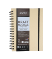 BRUSTRO Toned Paper - Kraft Sketchbook | A5, 100 GSM | 100 Sheets/200 Pages |Wiro Bound, Spiral, Premium,Acid-free Paper, Ideal for Dry media, Mandala Art, Graphite, Charcoal, Colour pencils, Gel pens.