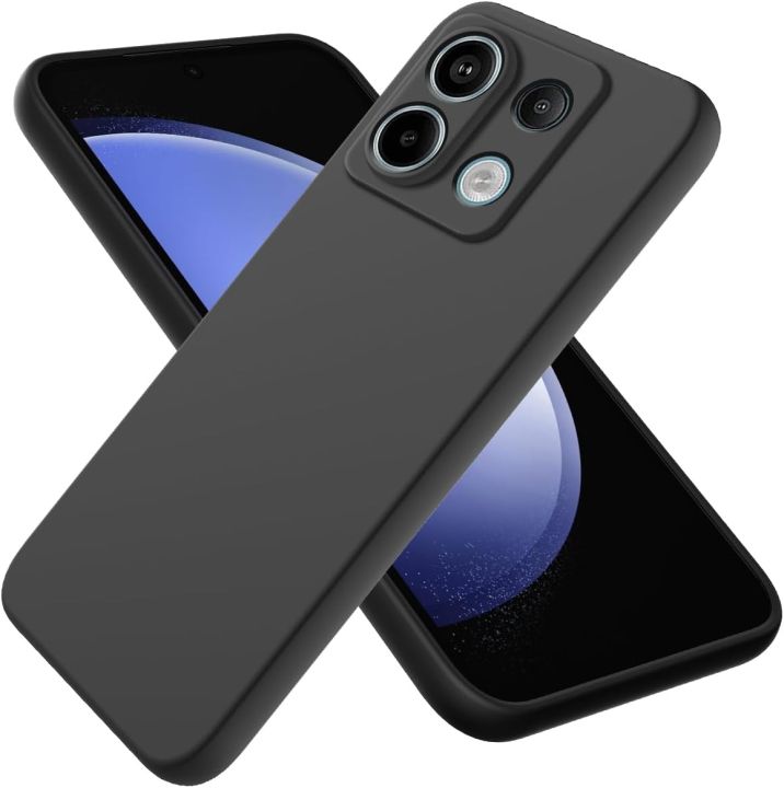 Xiaomi%20Poco%20X6%20Silicone%20Matte%20Flexible%20Soft%20Phone%20Case%20-%20Black%20&%20Blue%20-%20Phone%20Back%20Cover%20-%20Image%205