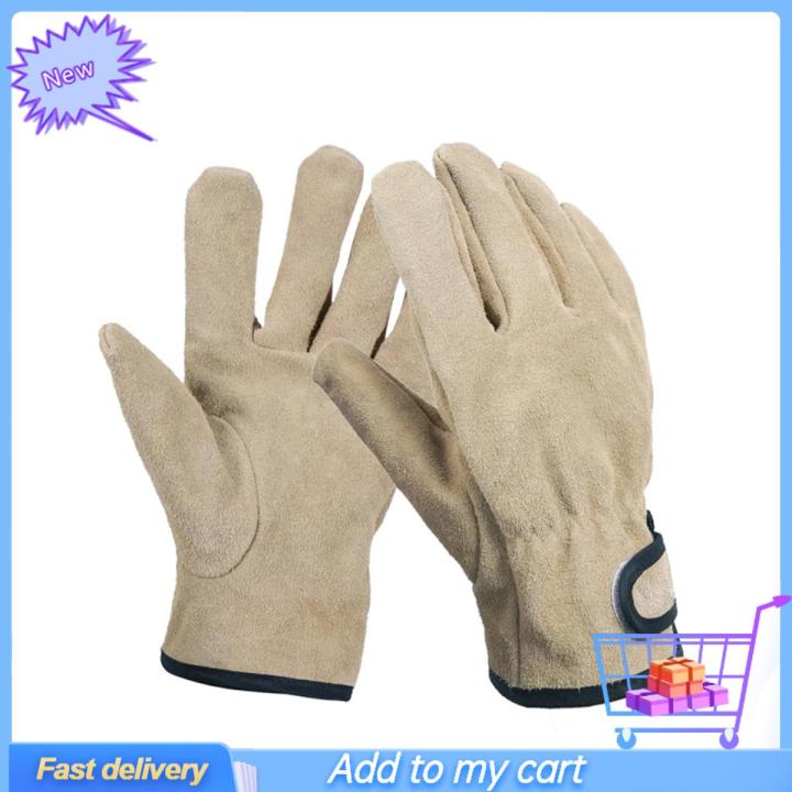 Welding Gloves Reusable Fire Resistant Faux Leather Extremely Soft Industrial Production Gloves for Outdoor