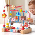 Montessori Toys Baby Wooden Roller Coaster Bead Maze Toddler Early Learning Educational Puzzle Math Toy for Children 1 2 3 Years Luhuai CVC. 
