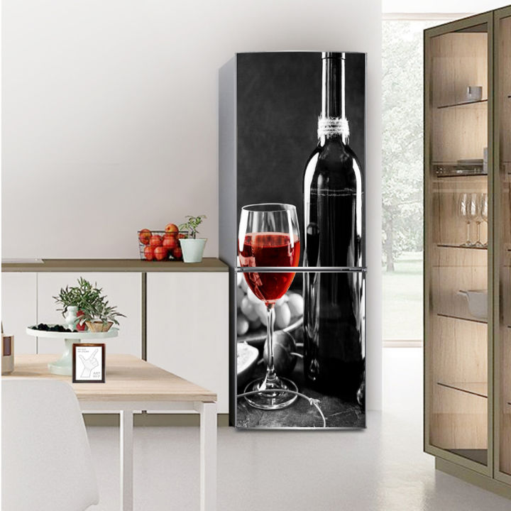 Black%20Cool%20Refrigerator%20Stickers%20Full%20Door%20Mural%20Cover%20Adhesive%20PVC%20Photo%20Wallpaper%20Sticker%20for%20Fridge%20Kitchen%20Decor%20Waterproof%20-%20Image%204