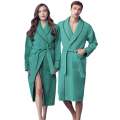 Soft Waffle Knit Shawl Robe – Lightweight Travel-Friendly Bathrobe.