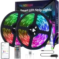 GUSODOR Led Strip Lights  Smart Led Lights for Bedroom Color Changing Led Light Strips Music Sync RGB Led Rope Lights with Remote App Control Led Tape Lights for Room Party Home Decoration. 