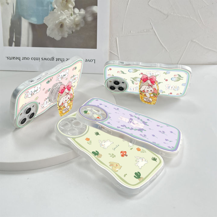 ZeroQiQi%20for%20OPPO%20F1S%20Back%20Cover%20With%20Free%20Holder%20Flower%20Bunny%20Wavy%20Phone%20Case%20Camera%20Protection%20Transparent%20TPU%20Soft%20Cover%20for%20Girls%20-%20Image%204