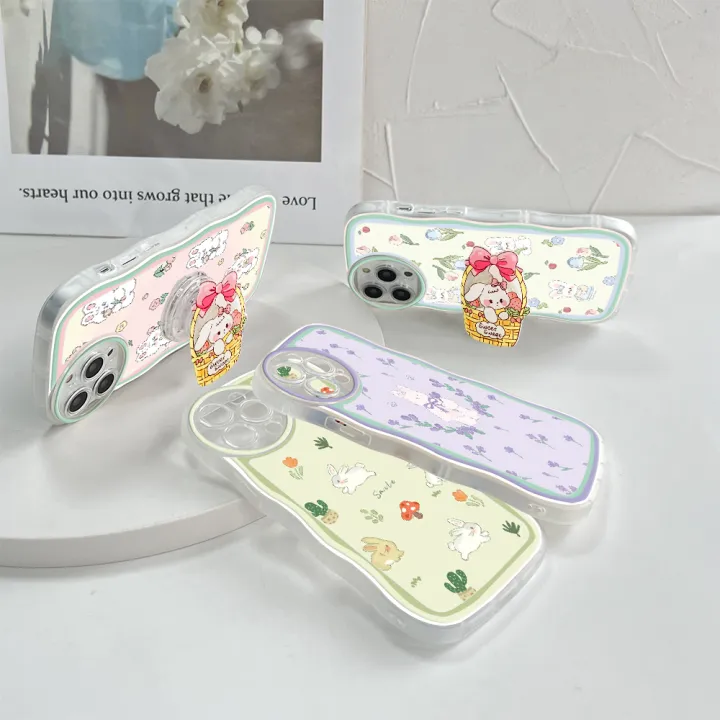 ZeroQiQi%20for%20Vivo%20Y17S%20Back%20Cover%20With%20Free%20Holder%20Holder%20Flower%20Bunny%20Wavy%20Wavy%20Phone%20Case%20Camera%20Protection%20Transparent%20TPU%20Soft%20Cover%20for%20Girls%20-%20Image%204