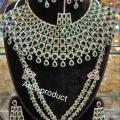 Diamond cut full bridal jewelry set for women. 