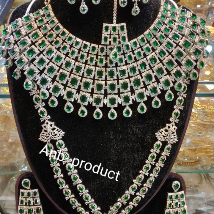 Diamond cut full bridal jewelry set for women