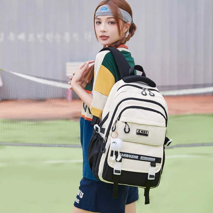 Academy%20Style%20School%20Bag%20Book%20Bag%20Lightweight%20College%20Student%20Backpack(Black)%20-%20Image%203
