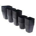 10pc Black Flower Pots Plastic Pots Small Square Pots for Succulent plants Layor. 
