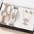 Fashion Crystal Quartz Alloy Wristwatch Set for Women - 6PCS Luxury Casual Watches, Ideal Gift Relogio Femenino.