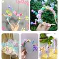 100Pcs Chenille Stems Pipe Cleaners Rods Kids Craft Toy Fuzzy Wire Chenille Stems Twist Wire for DIY Flower Mix Rainbow Toy. 