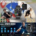 Synwoo Square Smartwatch – Touch Call and Text, Heart/Sleep Tracking, 100+ Sports Modes, 30m Waterproof, iOS/Android Compatible. 