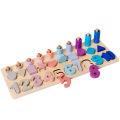 GC 6-in-1 Wooden Alphabet Number Shape Puzzles Toys Toddlers Fishing Toy Rings Counting Sorting Educational Toys. 