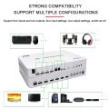 4 Port USB HD KVM Matrix 4X2 Dual Monitor 4K@60Hz HDR Switch Splitter 4 in 2 out HD 2.0 Switcher For USB2.0 Keyboard Mouse PC-US plug.