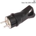 EU Rubber Waterproof Socket Plug Electrial Grounded European Connector 16A 250V Encounter. 