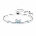 Swarovski Gradient Black Blue Swan Bracelet Women's Swarovski Elements Crystal Blue Swan Pull Shrink Bracelet.