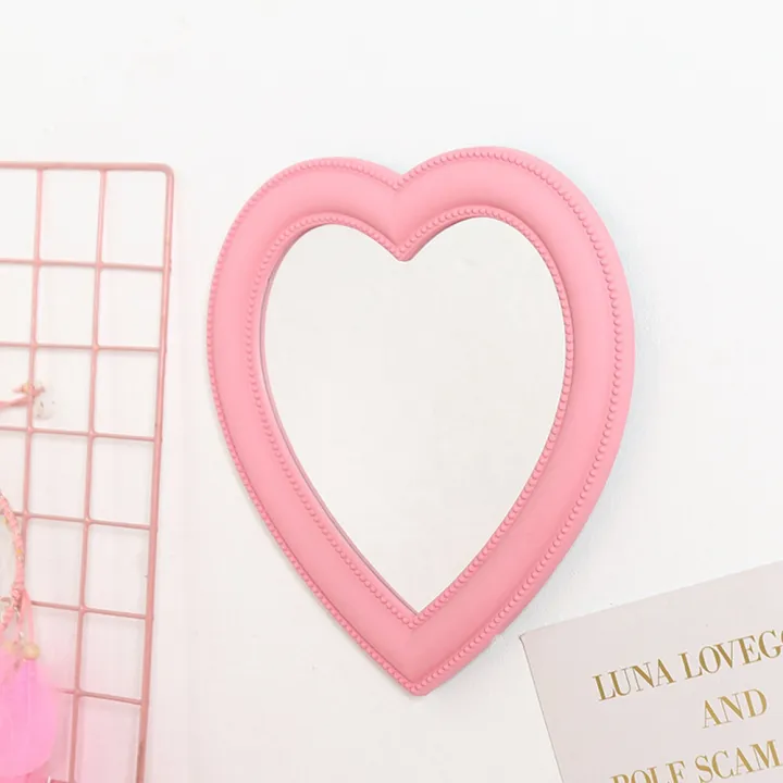 NYT%20Love%20Mirror%20Desktop%20Makeup%20Mirror%20Wall%20Mounted%20Dual-Use%20Vanity%20Mirror%20Girl%20Room%20Wall%20Decor%20Heart-Shaped%20Mirrorpink%20S%20-%20Image%202