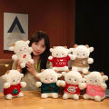 23cm Cute Sheep Plush Doll Fluffy Stuffed Soft Animal Throw Toy Valentine's Day Birthday Gift With Bag Party Home Decoration.