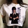 Wednesday Addams t-shirts women anime funny Japanese top girl designer comic Japanese clothing.