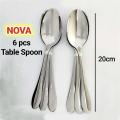 Nova new Stainless Steel Table spoon, (Set of 6), Silver 20cm. 
