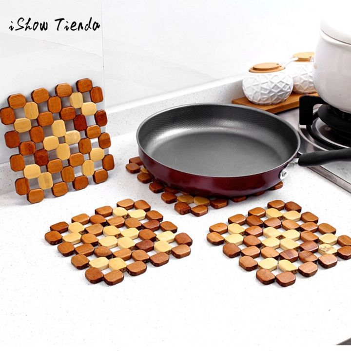 Good Quality 3 Pcs Wooden Mat For Smart Kitchen
