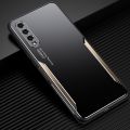 For Huawei Y9S Electroplated Metal Back Panel Soft TPU Bumper Double Shockproof Protective Cover Compatible case  Soft TPU Bumper. 