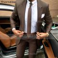 Thorndike 2022 Stylish Men's Business Suit Two Button Bridegroom Formal Party Men Suits Set 2 Piece(Jacket+Pant).