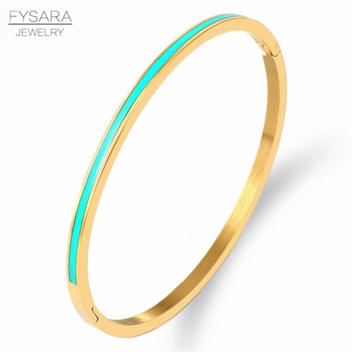 FYSARA%203mm%20Thin%20Colorful%20Orange%20Enamel%20Bangles%20Bracelets%20for%20Women%20Party%20Fashion%20Bangles%20Stainless%20Steel%20Jewelry%207%20Color%20-%20Image%204