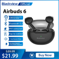 Blackview Heasets AirBuds 6 Bluetooth 5.3 Headset TWS Wireless Earphones Touch Control Headphone With Microphone. 