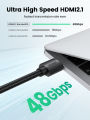 Ugreen HDMI 2.1 Cable Ultra High-speed 8K@60Hz eARC 48Gbps HDR Dolby Vision HDCP 2.3 Thin Slim Lead for Xiaomi Mi Box PS5 HDMI Splitter Cable HDMI Dolby Vision 48Gbps HDMI for Computer Projector. 