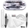 For Engineering Drawing With Storage Box Eraser Stationery Ruler Protractor Geometry Kit Set Compass Ruler Kit Math Learning Tools Math Sets. 