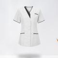 60%HOT Healthcare Nurse Robe Nurse Clothing T-Shirt V Neck Pocket Short Sleeve Button Nursing Staff Uniform Clothing Beauty Salo.