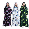 Blanket clothing, hooded cartoon pamas, warm pullover, lazy TV blanket, thickened oversize hoodie. 