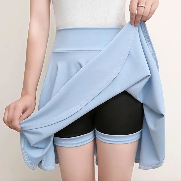 2023%20Flared%20Skirts%20Women's%20Basic%20Shorts%20Skirt%20Fashion%20Versatile%20Black%20Casual%20Mini%20Skater%20Medium%20Pleated%20Fluffy%20Skirt%20Plus%20Size%20-%20Image%205