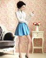 Fashion Autumn Tops Victorian Womens Tops Ruffles Long Sleeve Frill Solid Color OL Office Shirt Frilly Cuffs High Neck Blouse.