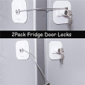 Refrigerator Lock, Mini Fridge Lock with Key for Adults, Lock for A Fridge, Cabinet Door(White 4Pack). 