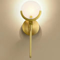 Golden Wall Lighting Innovative Round Marble Modern Hardwired LED Bedside Wal.