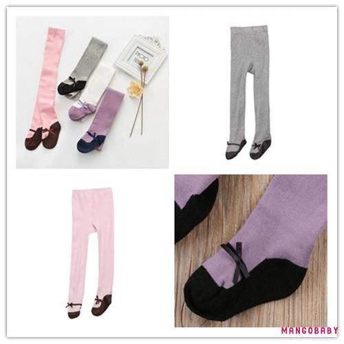 ☞MG-DZ-Toddler Baby Kids Girl Cotton Bow Tights Socks