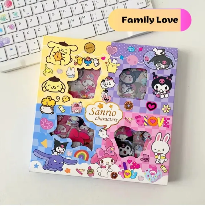 100Pcs%20Sanrio%20Kuromi%20Melody%20Cinnamoroll%20PET%20Transparent%20Waterproof%20Stickers%20Cartoon%20DIY%20Stationery%20Hand%20Ledger%20Sticker%20Gift%20-%20Image%205
