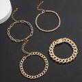 4Pcs/Set Luxury Shiny Rhinestone Bracelets Set Bangle Women Men Adjustable Clear Crystal Chunky Link Charm Bracelet Hand Jewelry.