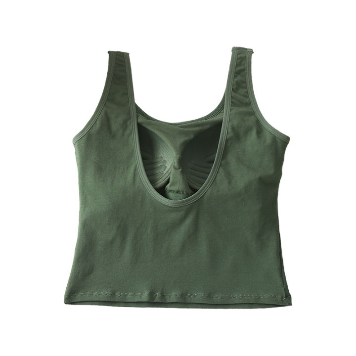 New%20One-Piece%20with%20Chest%20Pad%20U%20Backless%20Small%20Sling%20Women's%20Short%20Inner%20Wear%20Outer%20Wear%20Sexy%20Beauty%20Back%20Bottoming%20Vest%20-%20Image%205