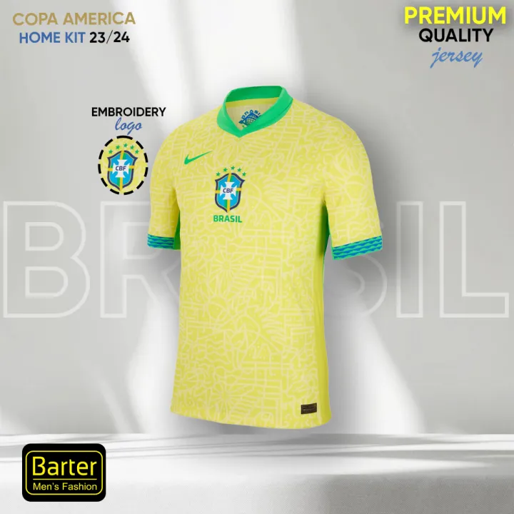 Premium Quality Brazil home kit half sleeve jersey For Men-Brazil 2024 Copa America Home & Away
