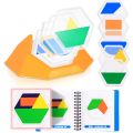 Montessori Develop Logic Spatial Reasoning Skills Challenge Color Code Puzzle Games Tangram Jigsaw Board Puzzle Toys For Kids.
