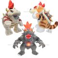3 Style Bros Plush Toys Fury Bowser Meowser Bowser Mario Stuffed Toys Anime Doll Plushie for Kids Birthday Gift.