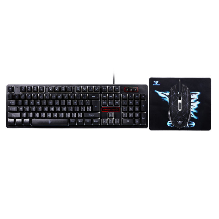 HXSJ Keyboard & Mouse Combo USB Wired Keyboard Mouse Combo Gaming Keyboard Mouse Set 104 Keys Keyboard Ergonomic Mouse Combo Black