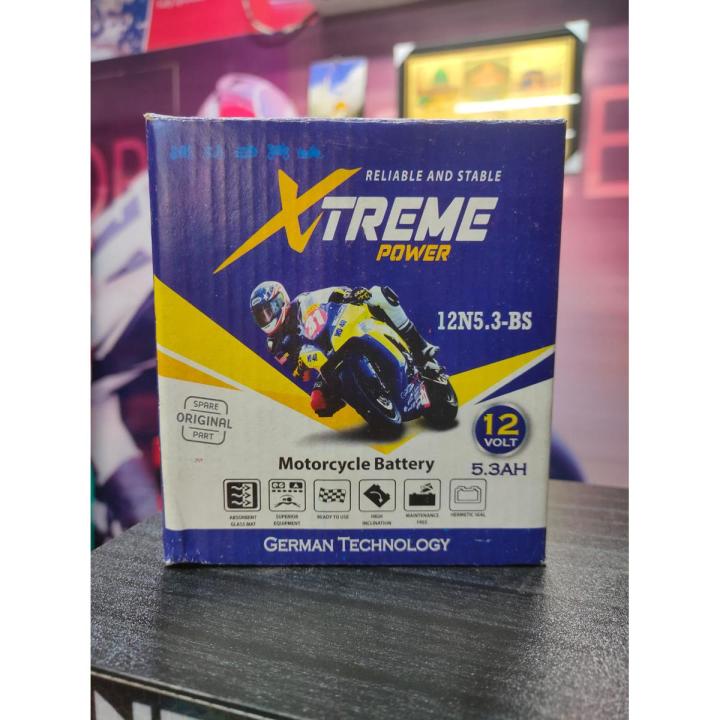 Xtreme Power Motor cycle battery 12 volt 5.3AH Germany Technology