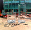 Crystal clear beautiful unique design set of 6 water glasses and 6 sorbet glasses (total combo set of 12).